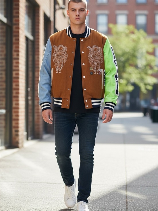 Billionaire Boys Club Other - NWT Billionaires Boys Club BBC Varsity Jacket Sudan Brown Astral Multicolor SZ:M